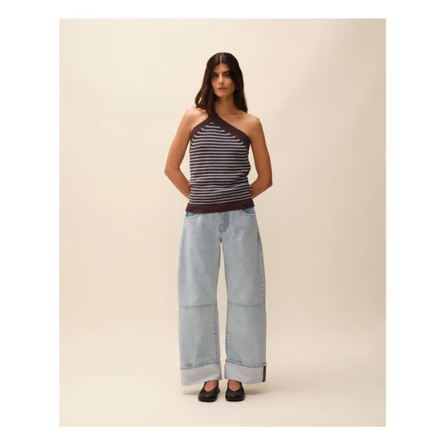 Jimmy Stripes Top | Marrón