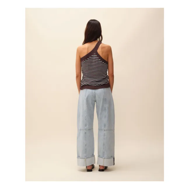 Jimmy Stripes Top | Marrón