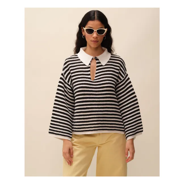 Pull Rayures George | Noir