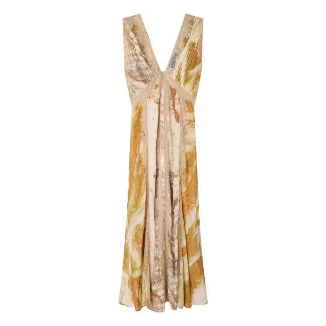 Robe Samsam Métallisée Soie | Beige
