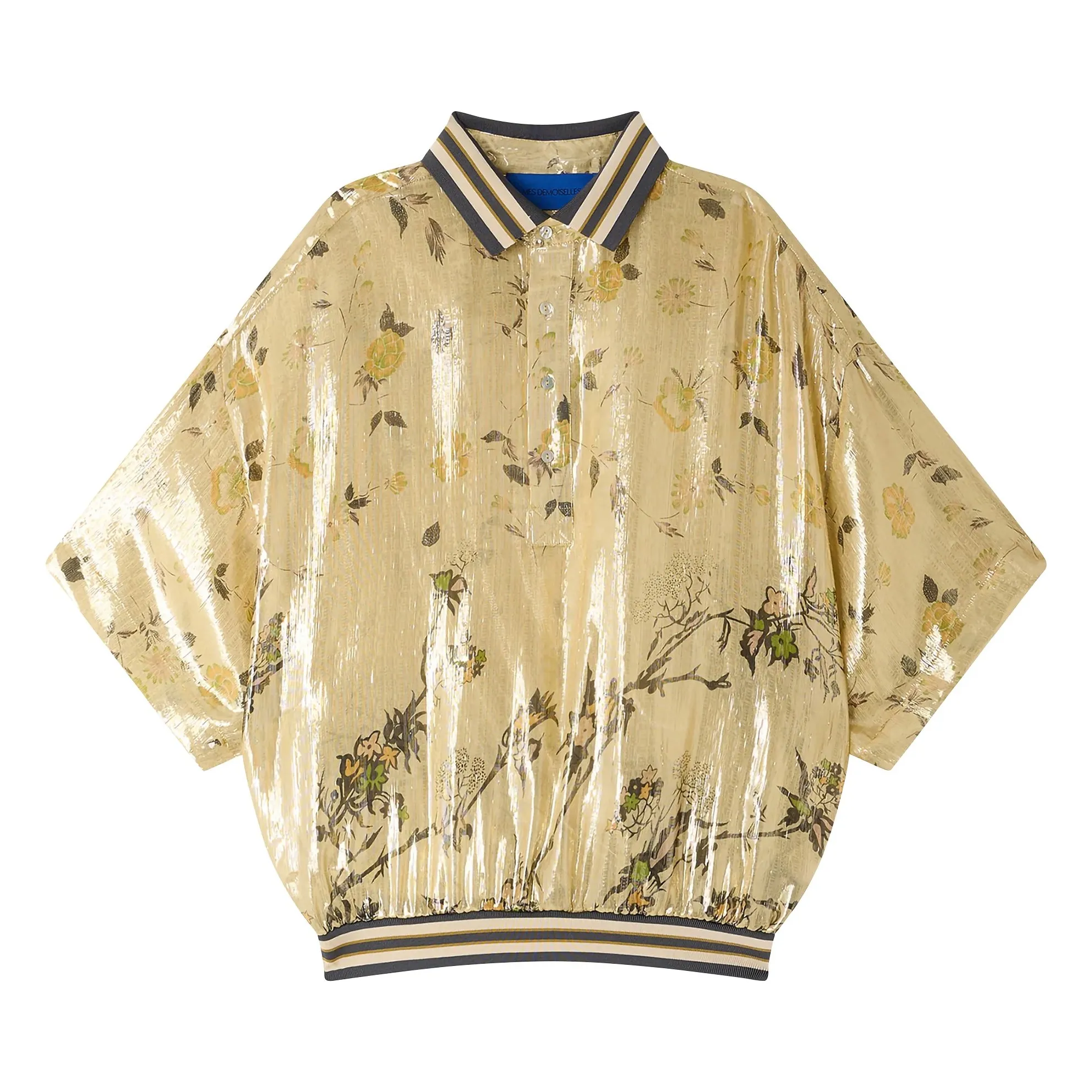 Mes Demoiselles Gold Jaca Metallic Silk Blouse