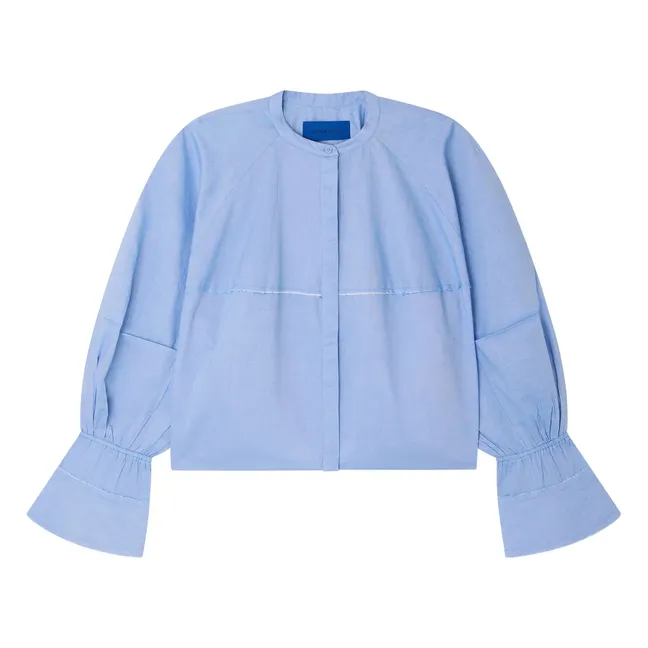 Blouse Soon Popeline de Coton | Bleu ciel