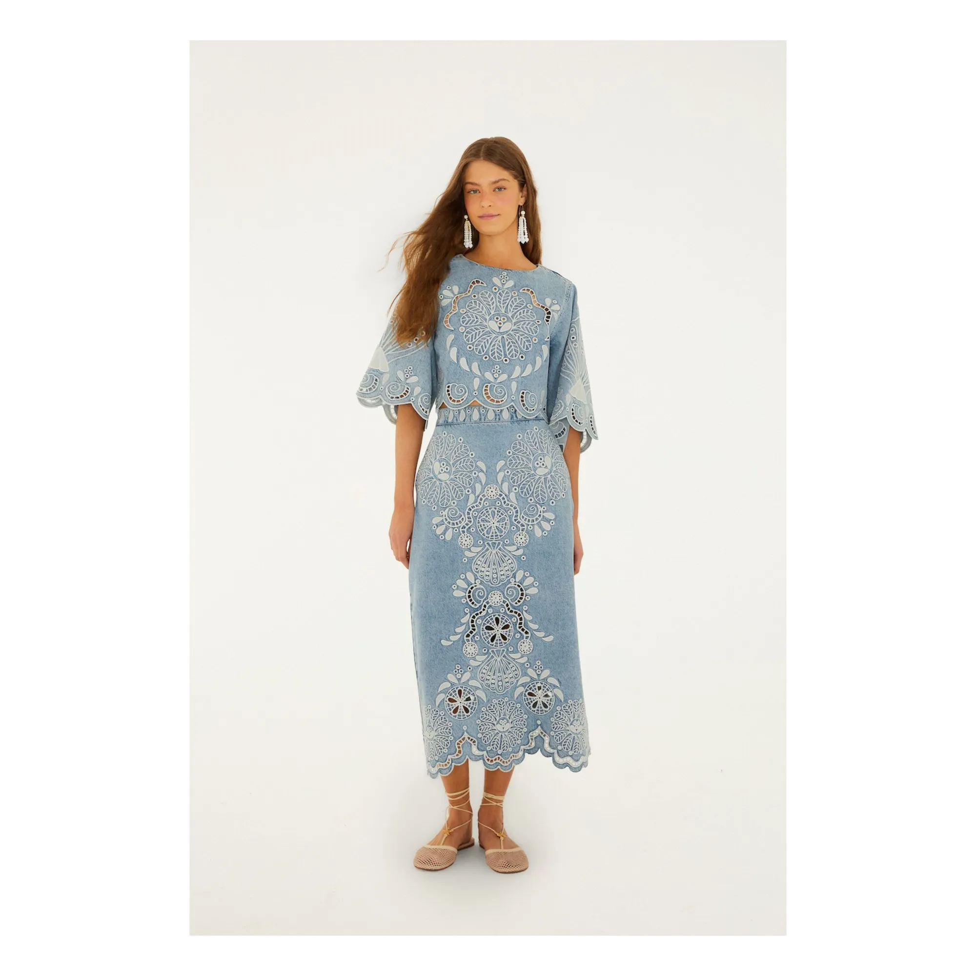 Blouse Richelieux | Bleu jean- Image produit n°2