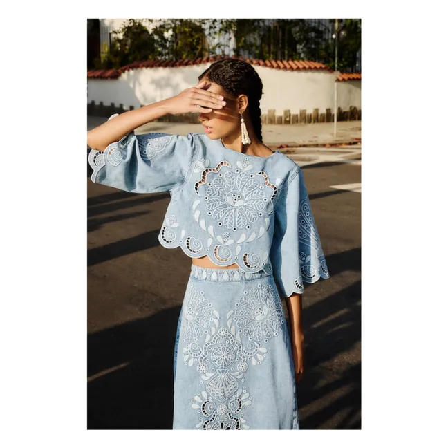 Blouse Richelieux | Bleu jean