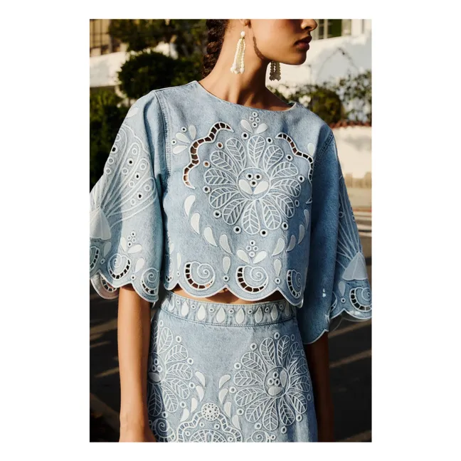 Blouse Richelieux | Bleu jean