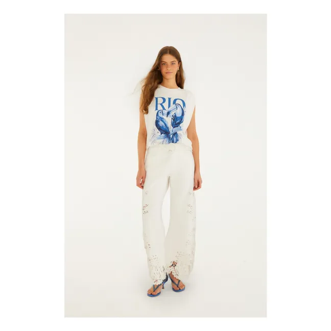 T-shirt Epaulettes Rio | Blanc