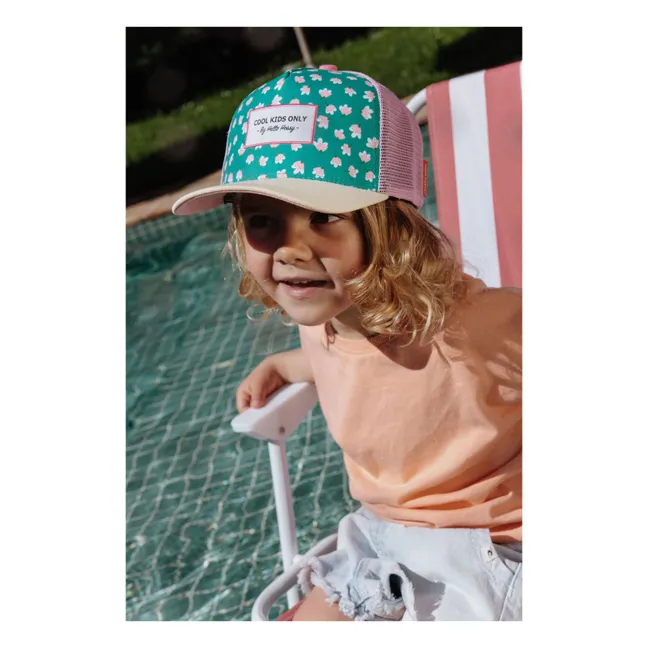 Trucker Cap mit gebogenem Schirm Garden Joy aus recycelten Fasern | Grün