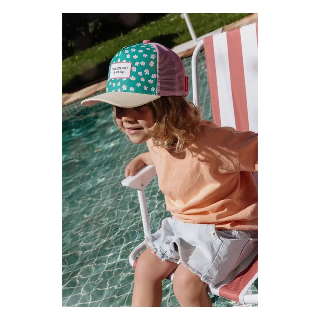 Trucker Cap mit gebogenem Schirm Garden Joy aus recycelten Fasern | Grün