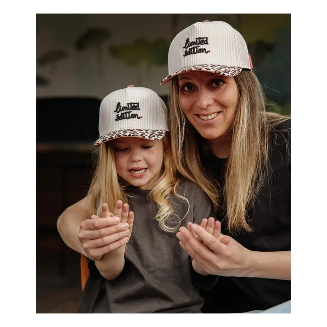 Organic Cotton Leopard Curved Visor Cap | Cream