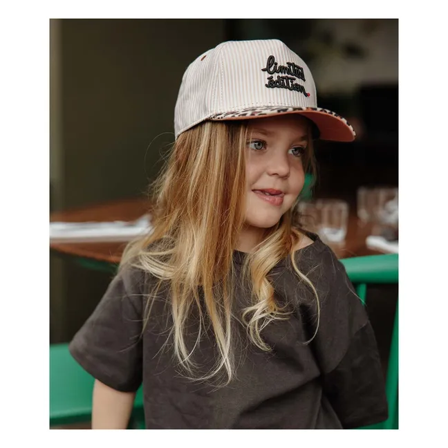 Organic Cotton Leopard Curved Visor Cap | Cream