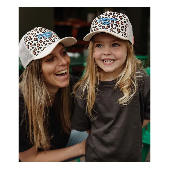 Casquette Visière Courbée Trucker Léopard Fibres Recyclées | Crème