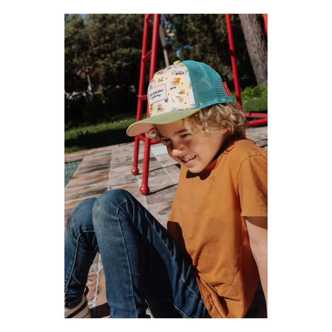 Casquette Visière Courbée Trucker Miami Beach Fibres Recyclées | Beige