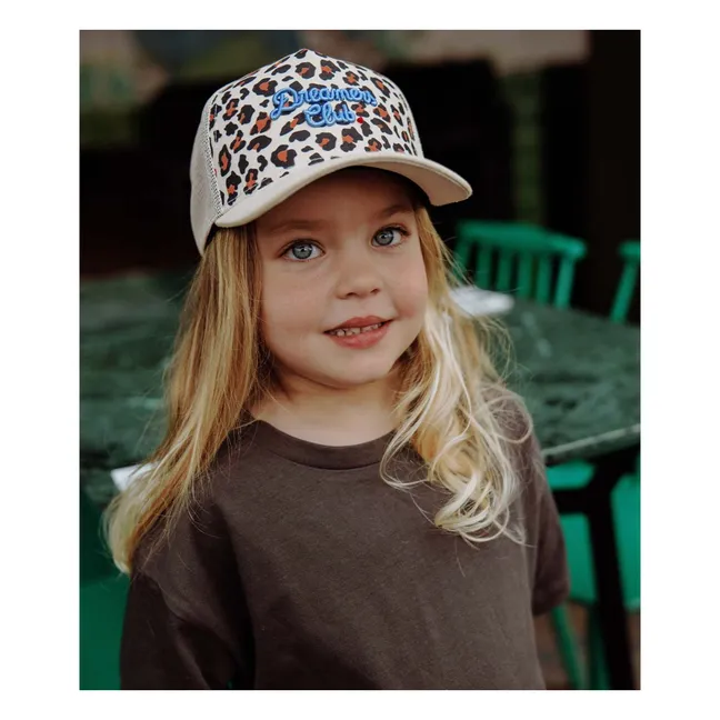 Gorra Trucker Leopardo Visera Curvada Fibras Recicladas | Crema