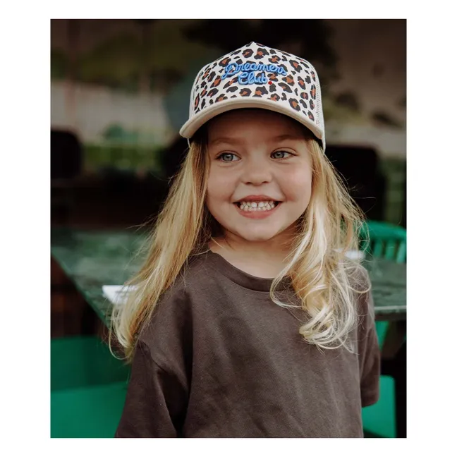 Casquette Visière Courbée Trucker Léopard Fibres Recyclées | Crème