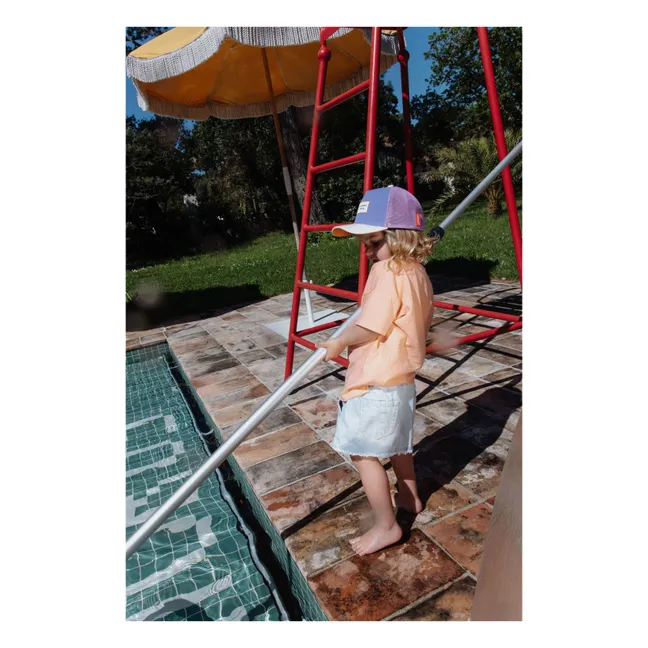 Trucker Cap mit gebogenem Schirm Mini Bio-Baumwolle | Violett