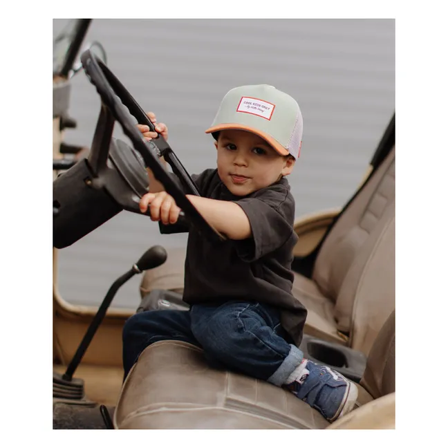 Casquette Visière Courbée Trucker Mini Coton Bio | Vert pâle