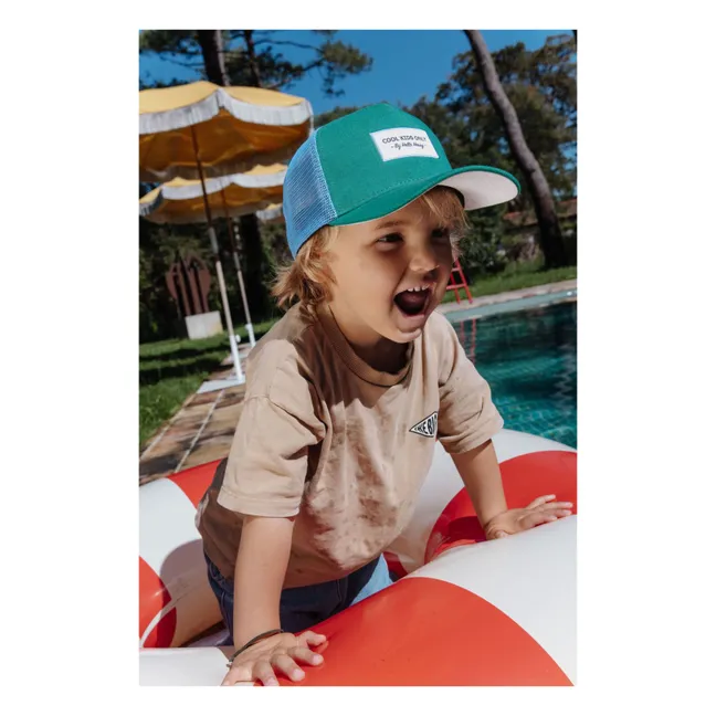 Curved Visor Cap Trucker Mini Plain Organic Cotton | Green