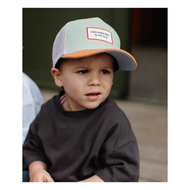 Trucker Cap mit gebogenem Schirm Mini Bio-Baumwolle | Blasses Grün