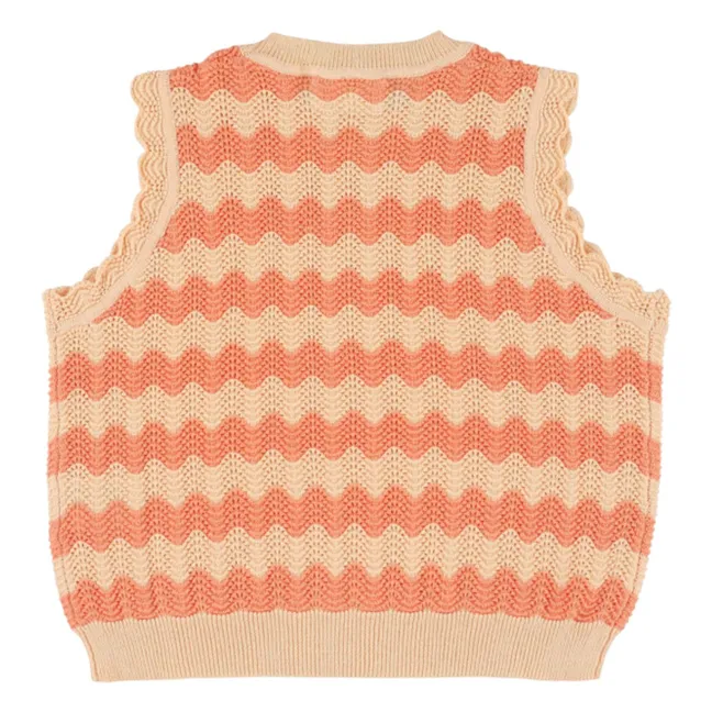 Top de ganchillo Xelmo Wave | Naranja