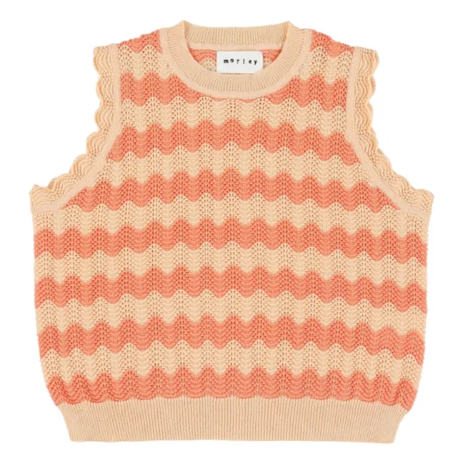 Top de ganchillo Xelmo Wave | Naranja