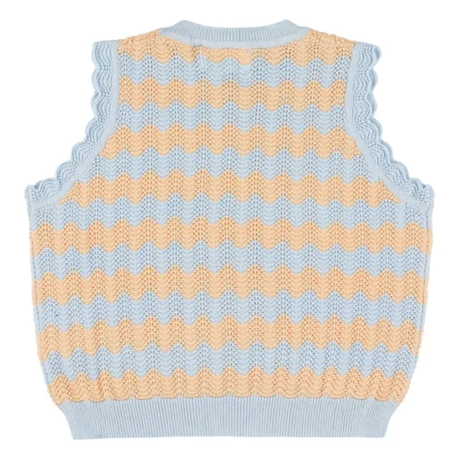 Top de ganchillo Xelmo Wave | Azul Cielo