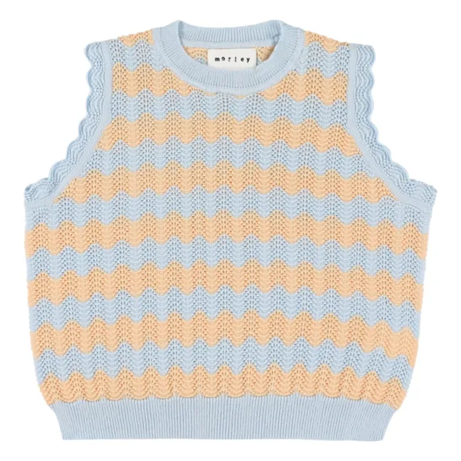 Top de ganchillo Xelmo Wave | Azul Cielo
