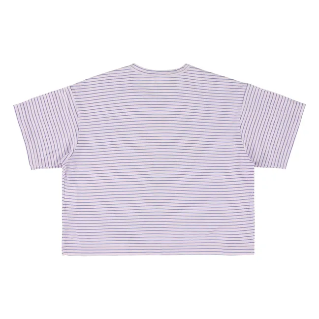 T-shirt Warsaw Fleurs Rayé | 	Lilas