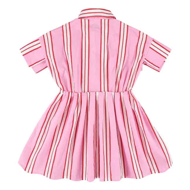 Vestido Xoe a rayas | Rosa Bombón