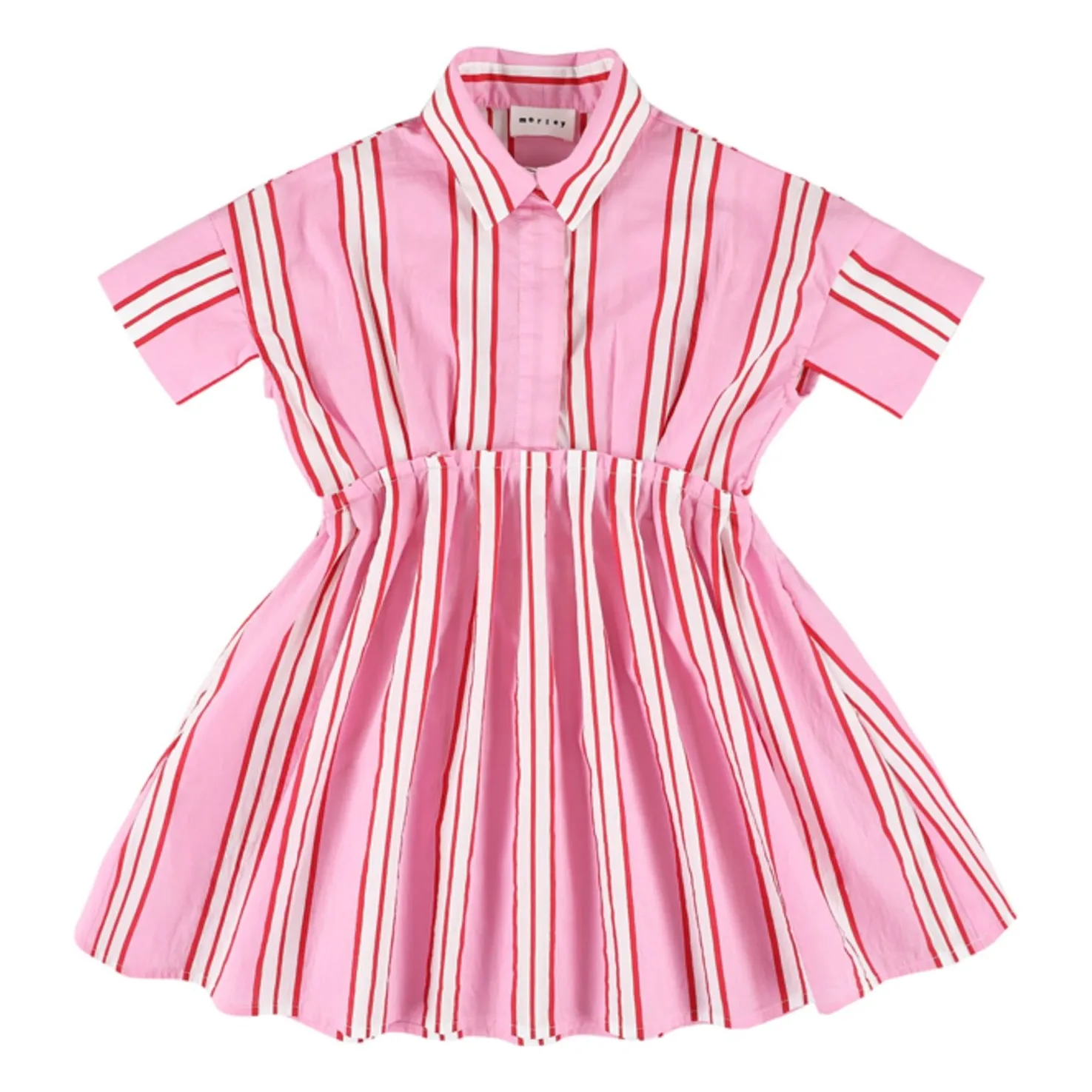 Robe Xoe Rayée | Rose bonbon- Image produit n°0