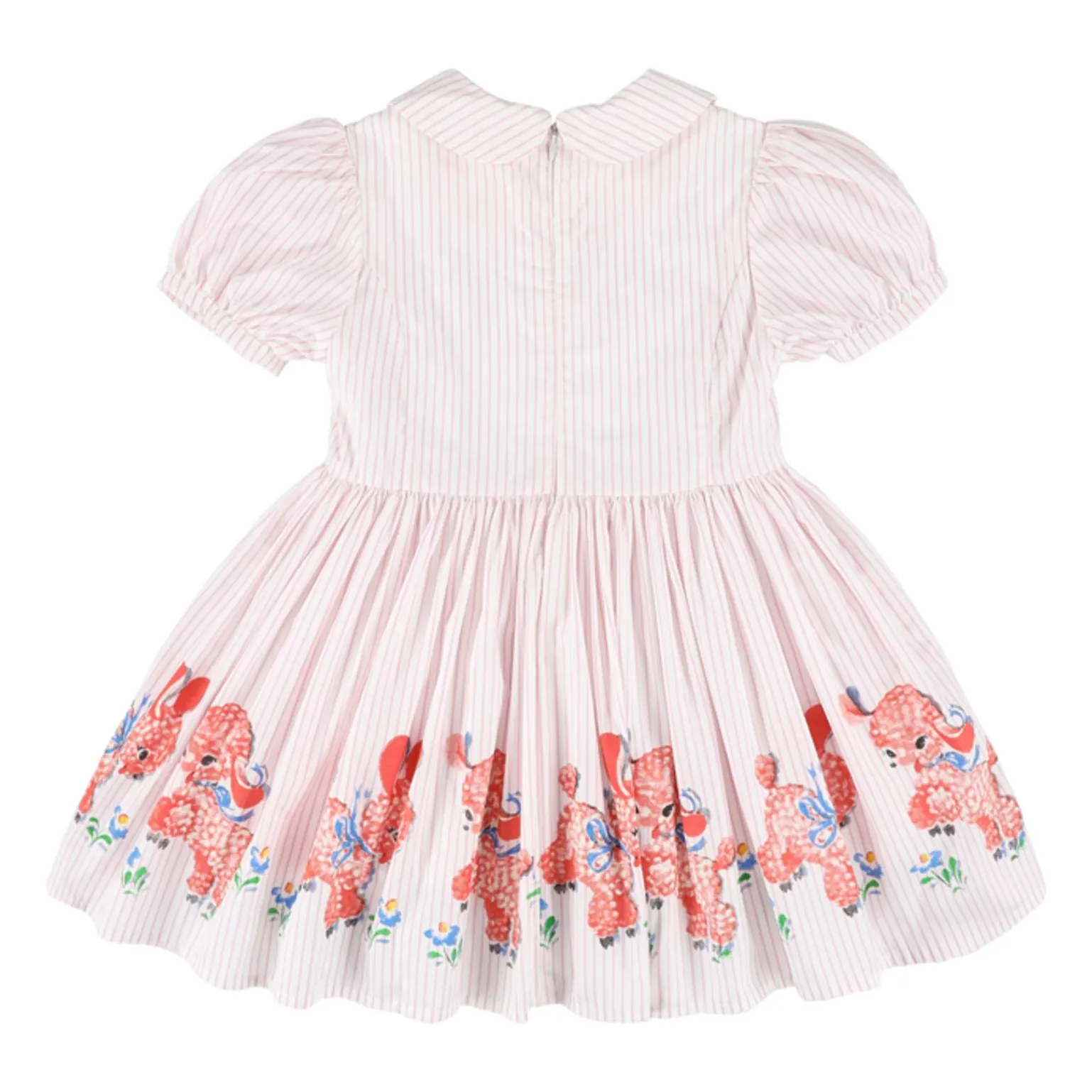 Robe Col Claudine Xuli Rayée | Rose pâle- Image produit n°1