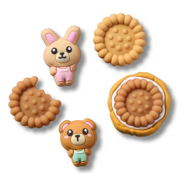 Set de 5 Jibbitz Cookies | Marron