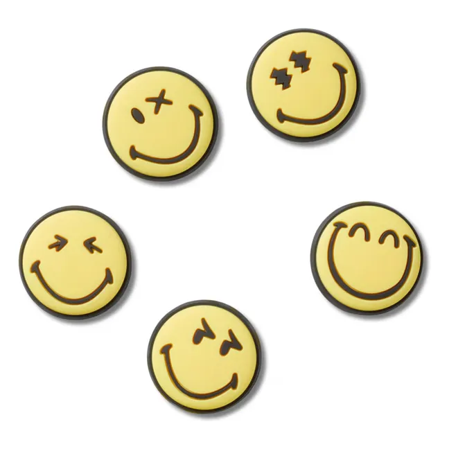 Set de 5 Jibbitz Smiley | Amarillo