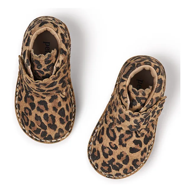 Boots Scratchs Scallop Léopard | Brun