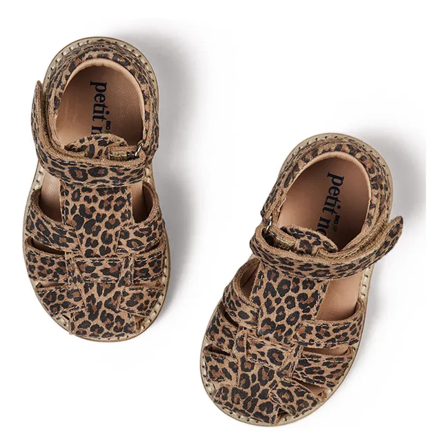 Sandalias clásicas de leopardo | Marrón