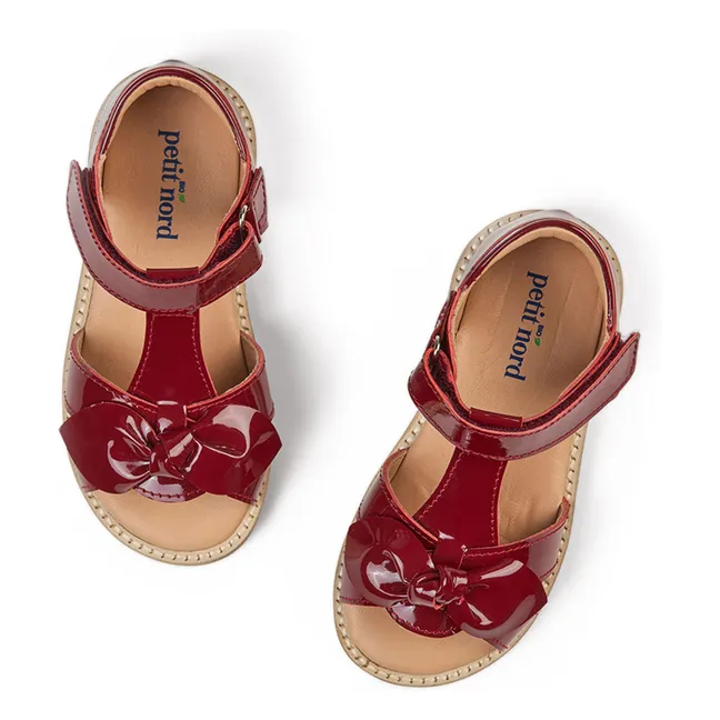 Bow sandals | Cherry red