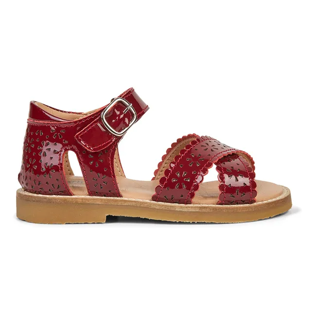 Scallop Flower sandals | Cherry red
