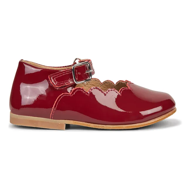 Ballerines Scallop Mary Jane | Rouge cerise