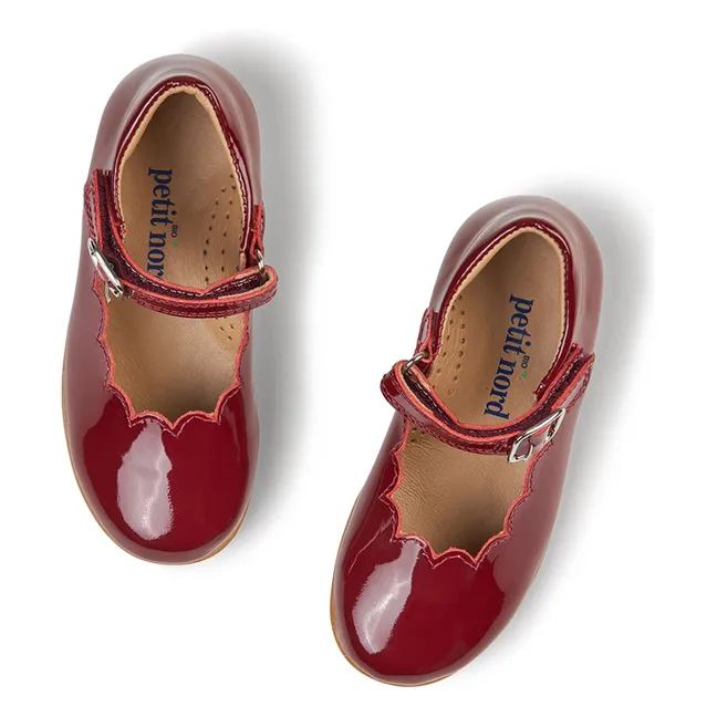 Ballerines Scallop Mary Jane | Rouge cerise