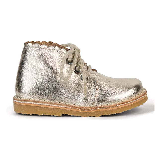 Botas de encaje con festón | Plateado