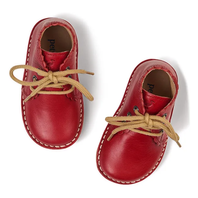 Scallop Lace Boots | Red