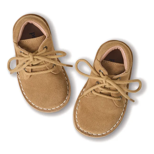 Classic Lace-up Boots | Beige