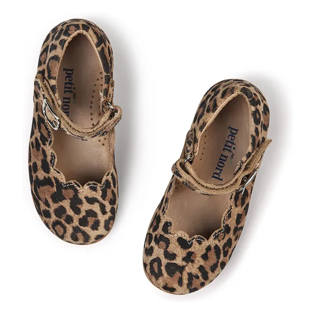 Bailarinas Mary Jane con festón de leopardo | Marrón