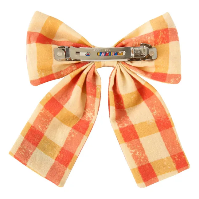 Carreaux bow hair slide | Yellow