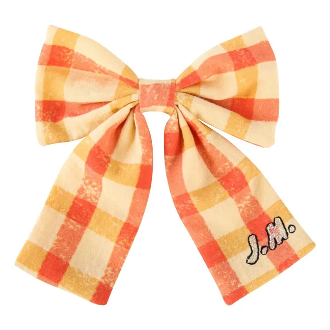 Barrette Nœud Carreaux | Jaune