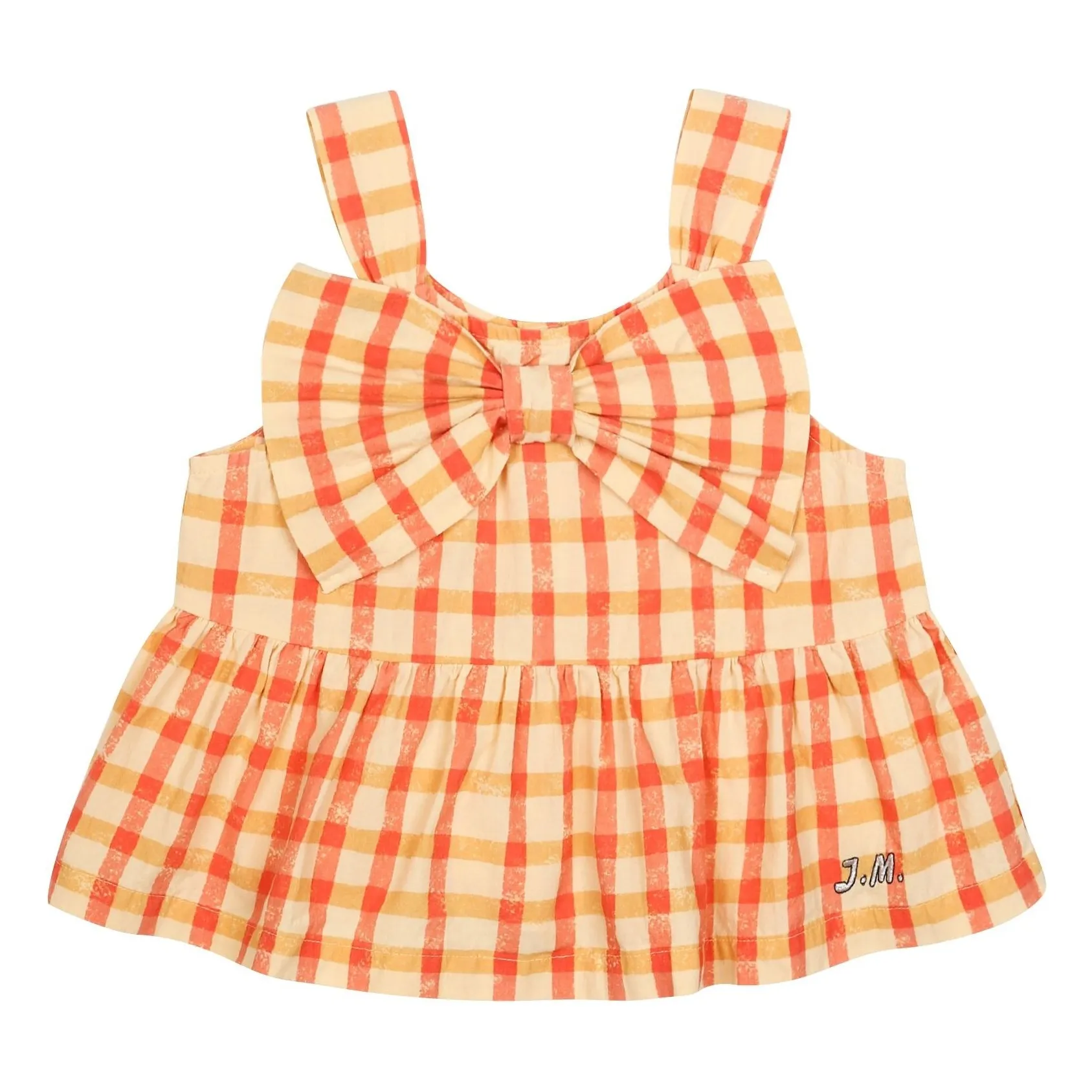 Jelly Mallow Yellow Carreaux Knot Top