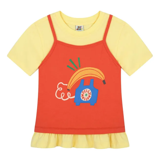 2-in-1 Removable Tank Top Banana T-shirt | Yellow