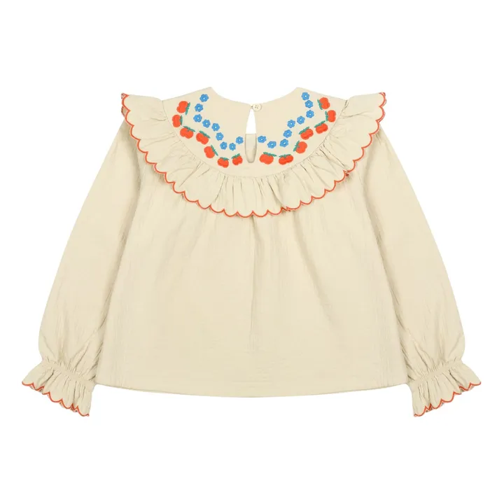 Blusa con volante manzana | Beige- Imagen del producto n°2