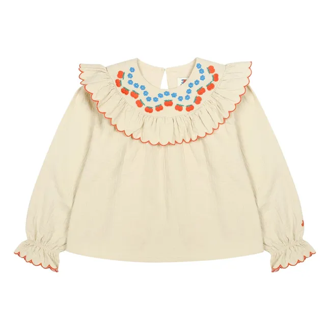 Apple Ruffle Blouse | Beige