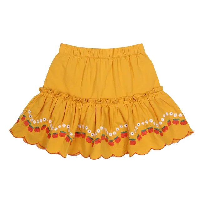 Gonna con volant alla mela | Giallo