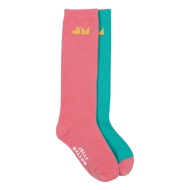 Lot de 2 Paires de Chaussettes Hautes | Rose